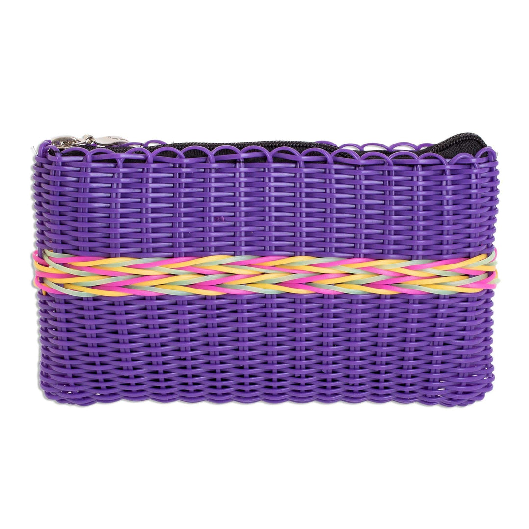 Eco Friendly Handwoven Deep Violet Clutch from Guatemala - Harmony of Color in Purple