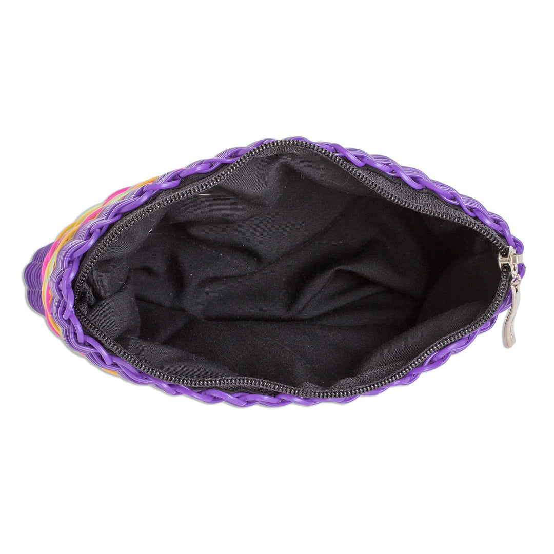 Eco Friendly Handwoven Deep Violet Clutch from Guatemala - Harmony of Color in Purple