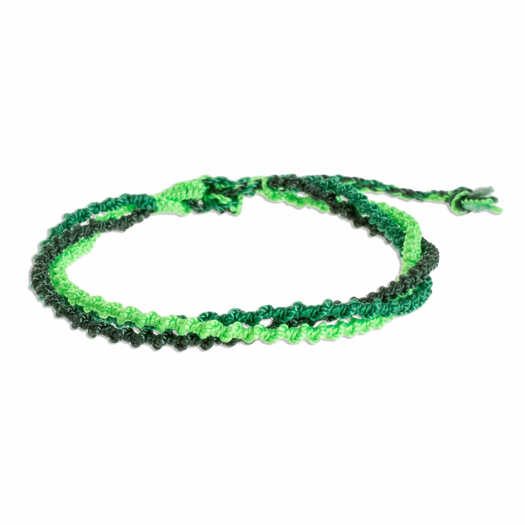 Green Braided Strand Bracelet - Mountains of Atitlan
