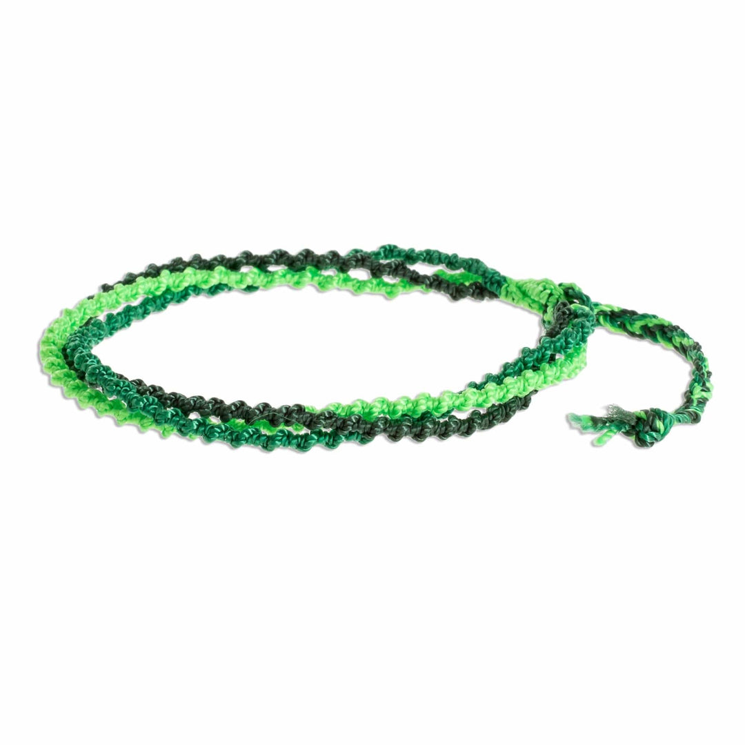 Green Braided Strand Bracelet - Mountains of Atitlan