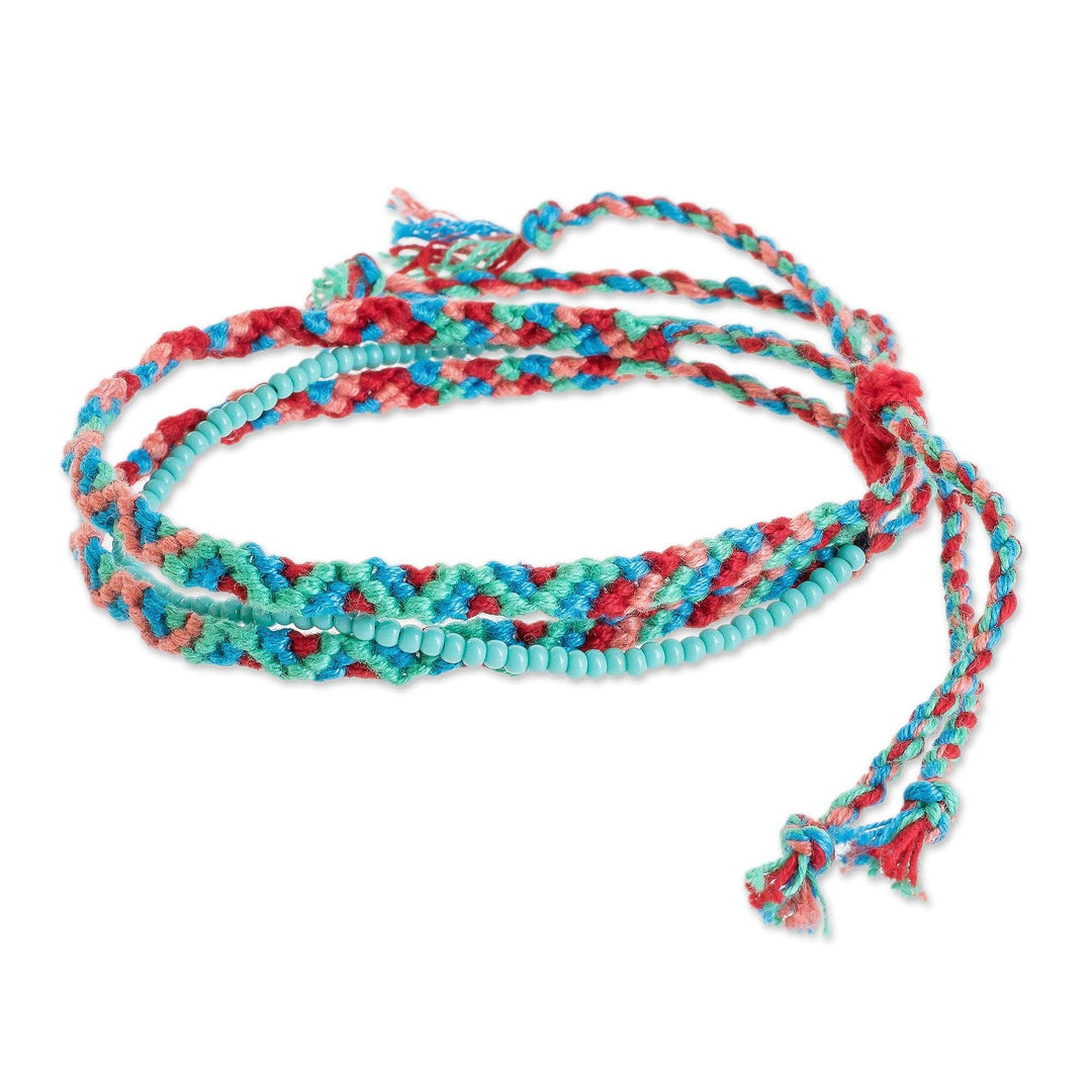 Glass Beaded Macrame Bracelet - Colorful Fiesta