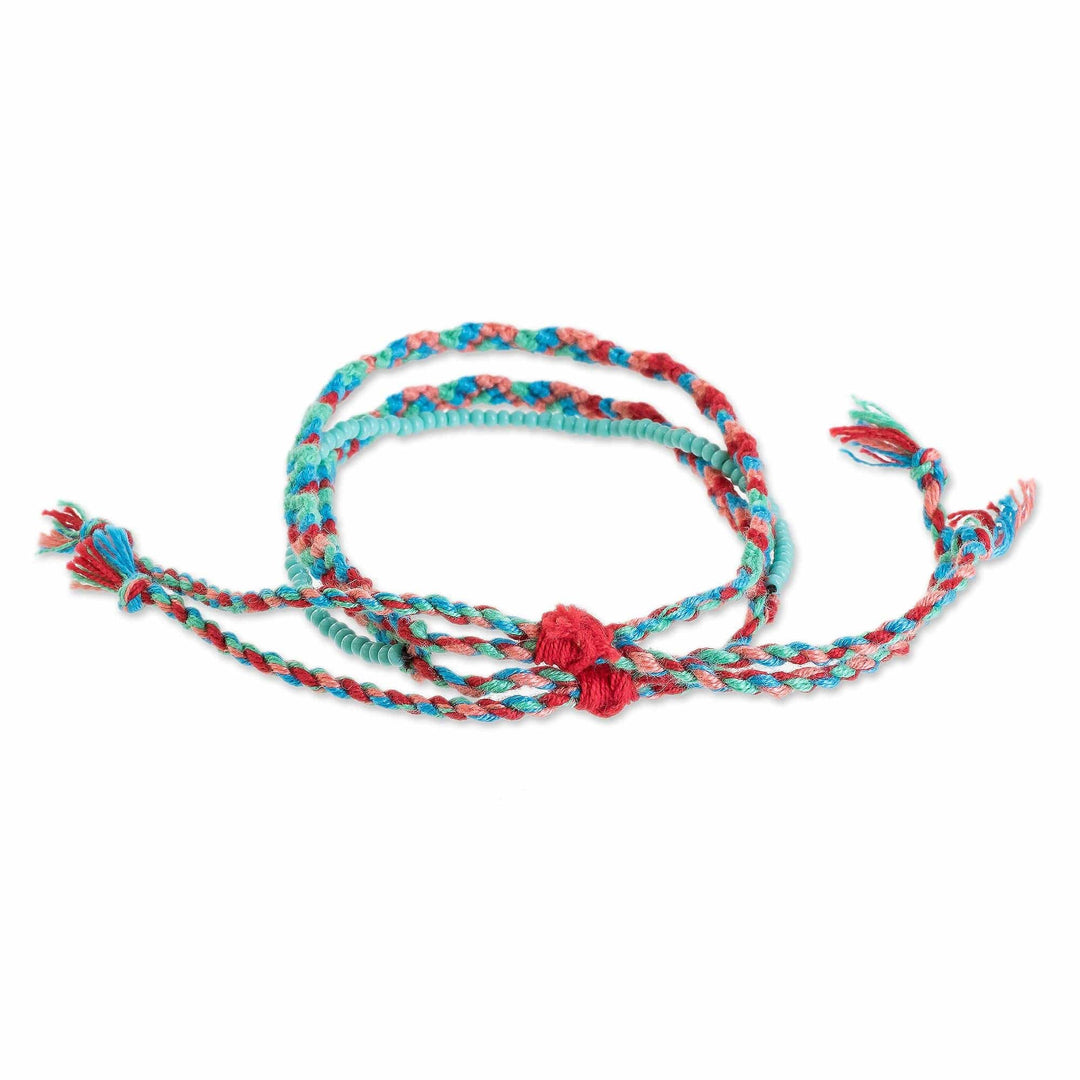 Glass Beaded Macrame Bracelet - Colorful Fiesta