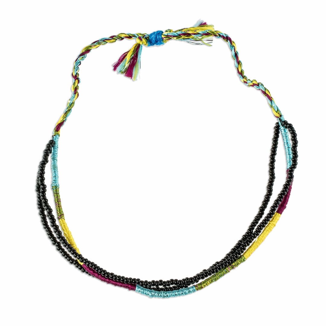 Adjustable Multicolored Beaded Wristband Bracelet - Alegria