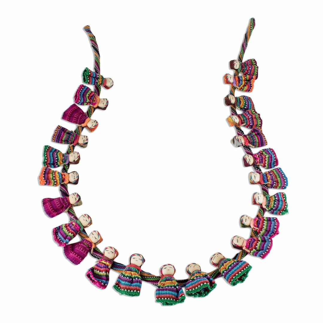 Colorful Handmade Worry Doll Garland - Joy and Festivity