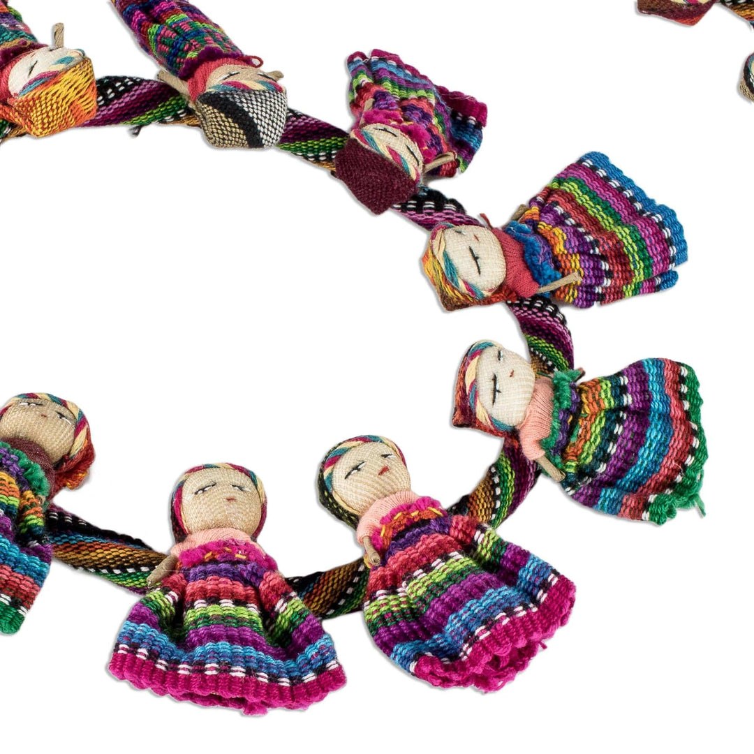 Colorful Handmade Worry Doll Garland - Joy and Festivity