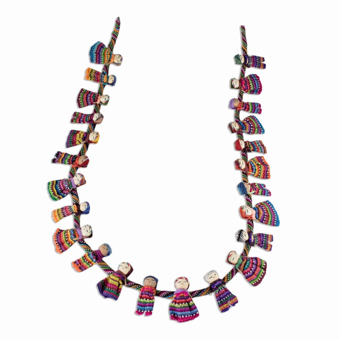 Artisan Crafted Guatemalan Worry Doll Garland - Joy and Diversity