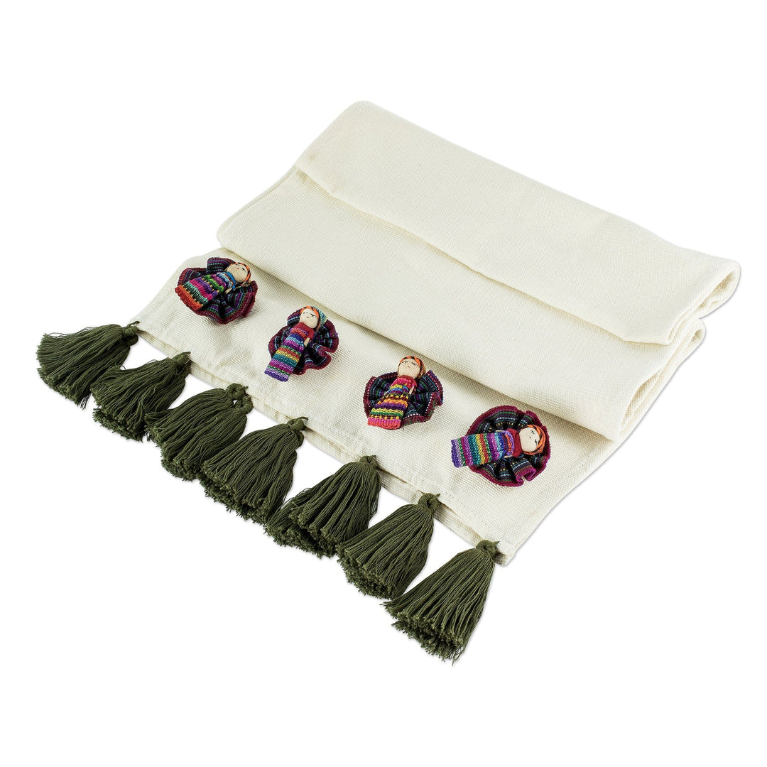 Worry Doll Motif Cotton Table Runner - Ixmucané's Table