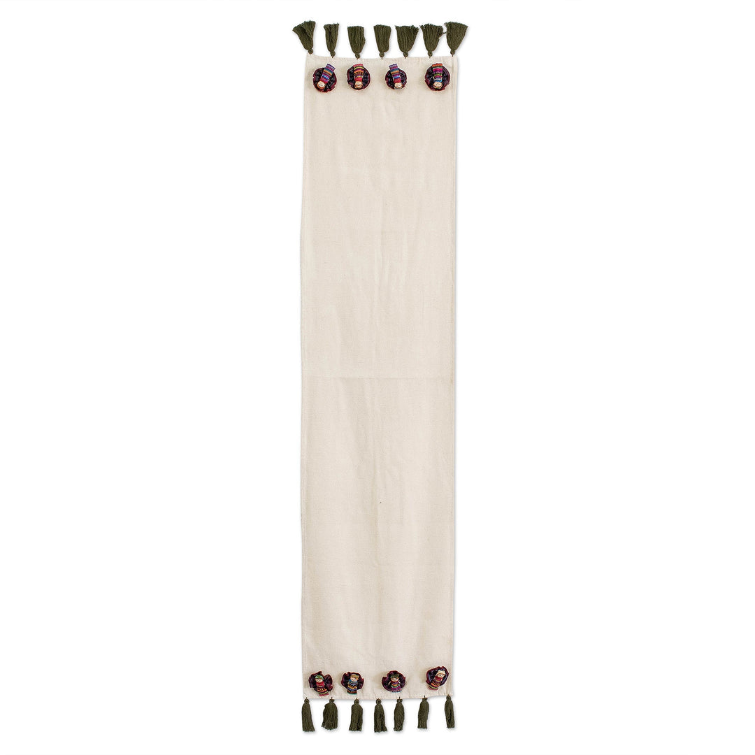 Worry Doll Motif Cotton Table Runner - Ixmucané's Table