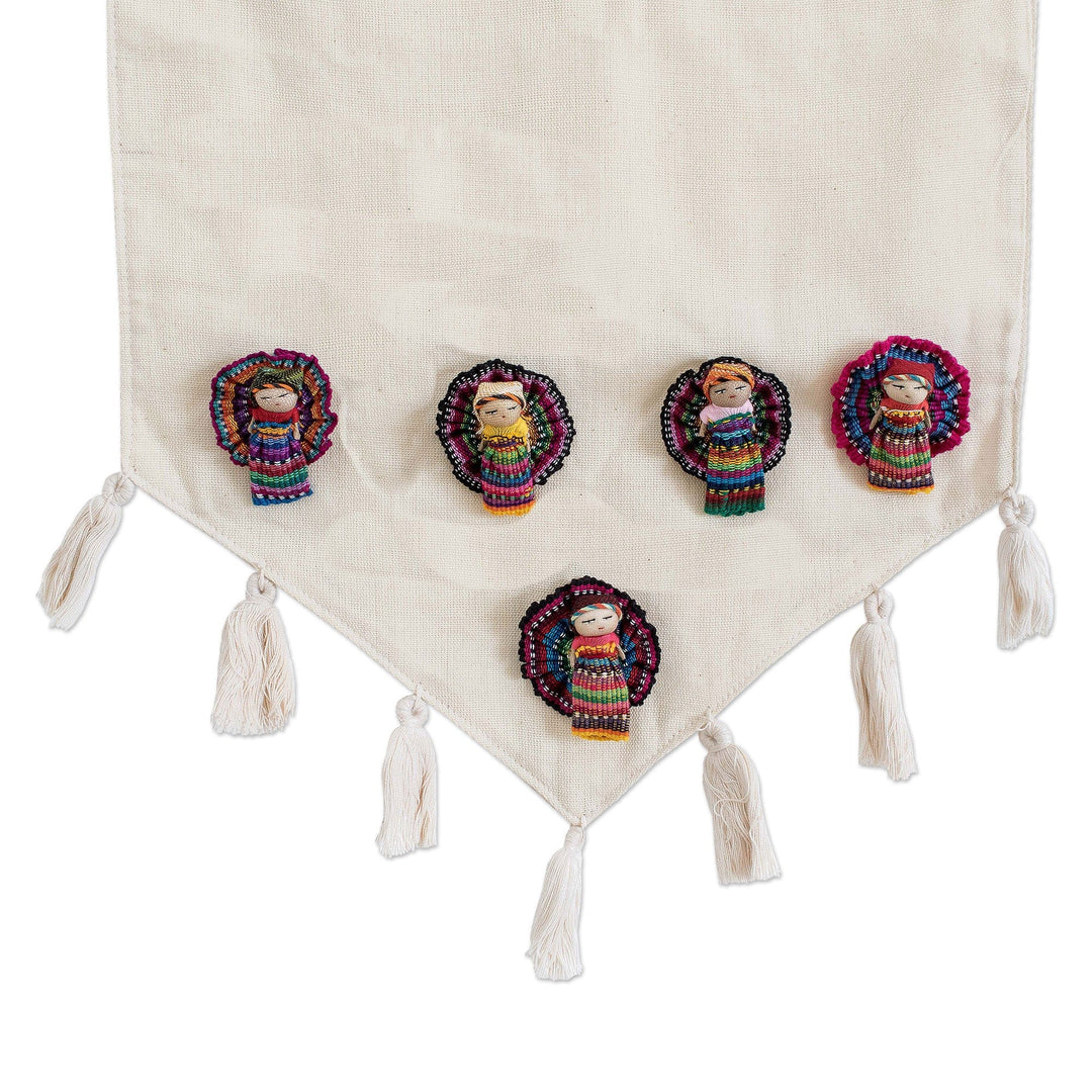 Tasseled Worry Doll Motif Table Runner - Ixmucané's Gift