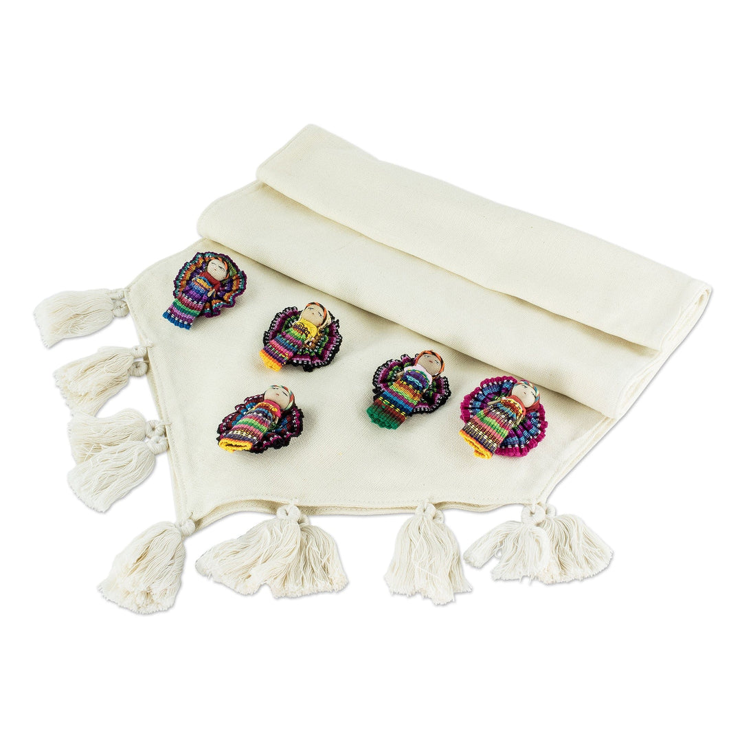 Tasseled Worry Doll Motif Table Runner - Ixmucané's Gift