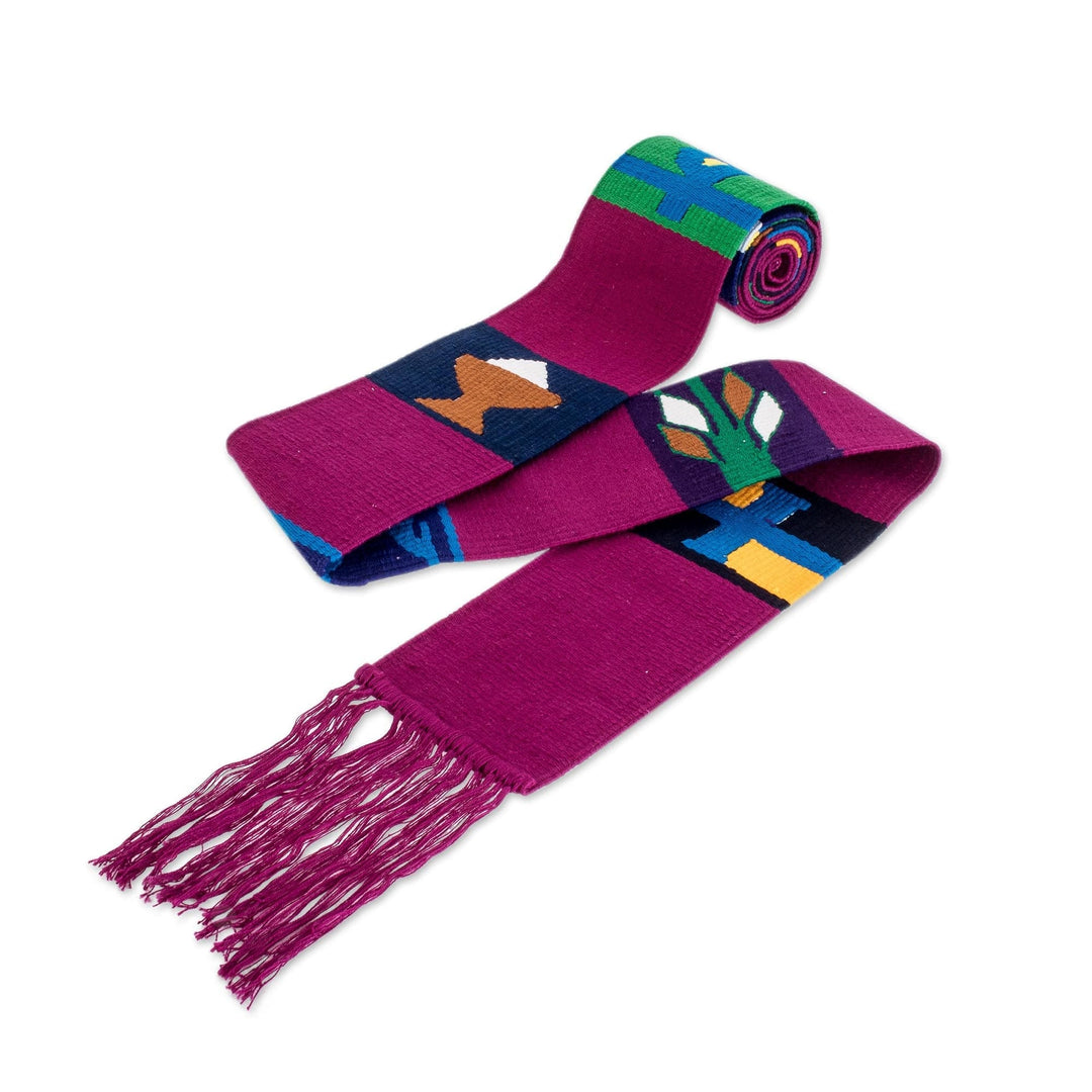 Hand Crafted Magenta Table Runner - Solola Totem in Magenta