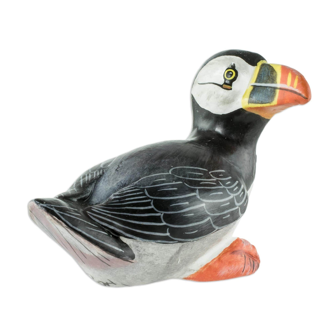 Guatemala Handcrafted Ceramic Atlantic Puffin Figurine - Atlantic Puffin