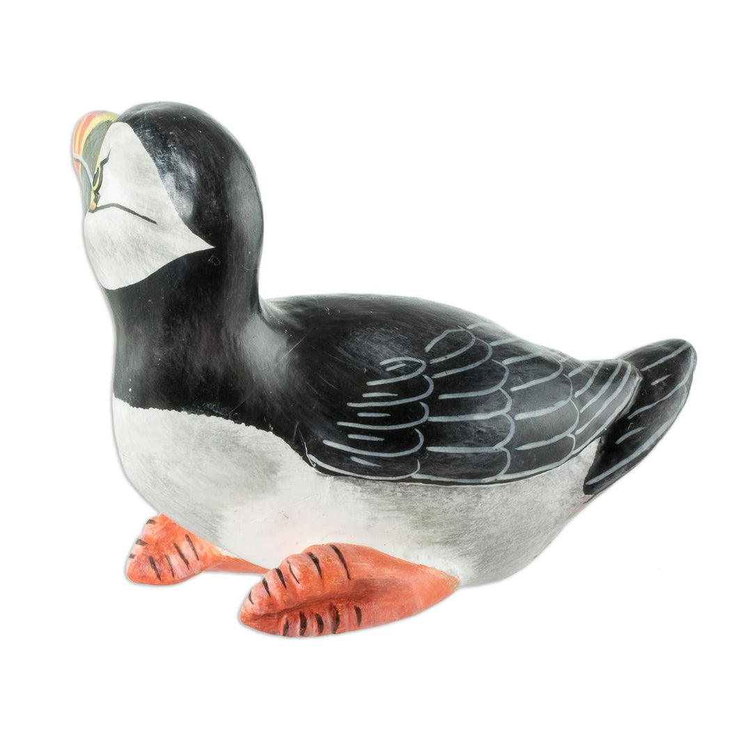 Guatemala Handcrafted Ceramic Atlantic Puffin Figurine - Atlantic Puffin