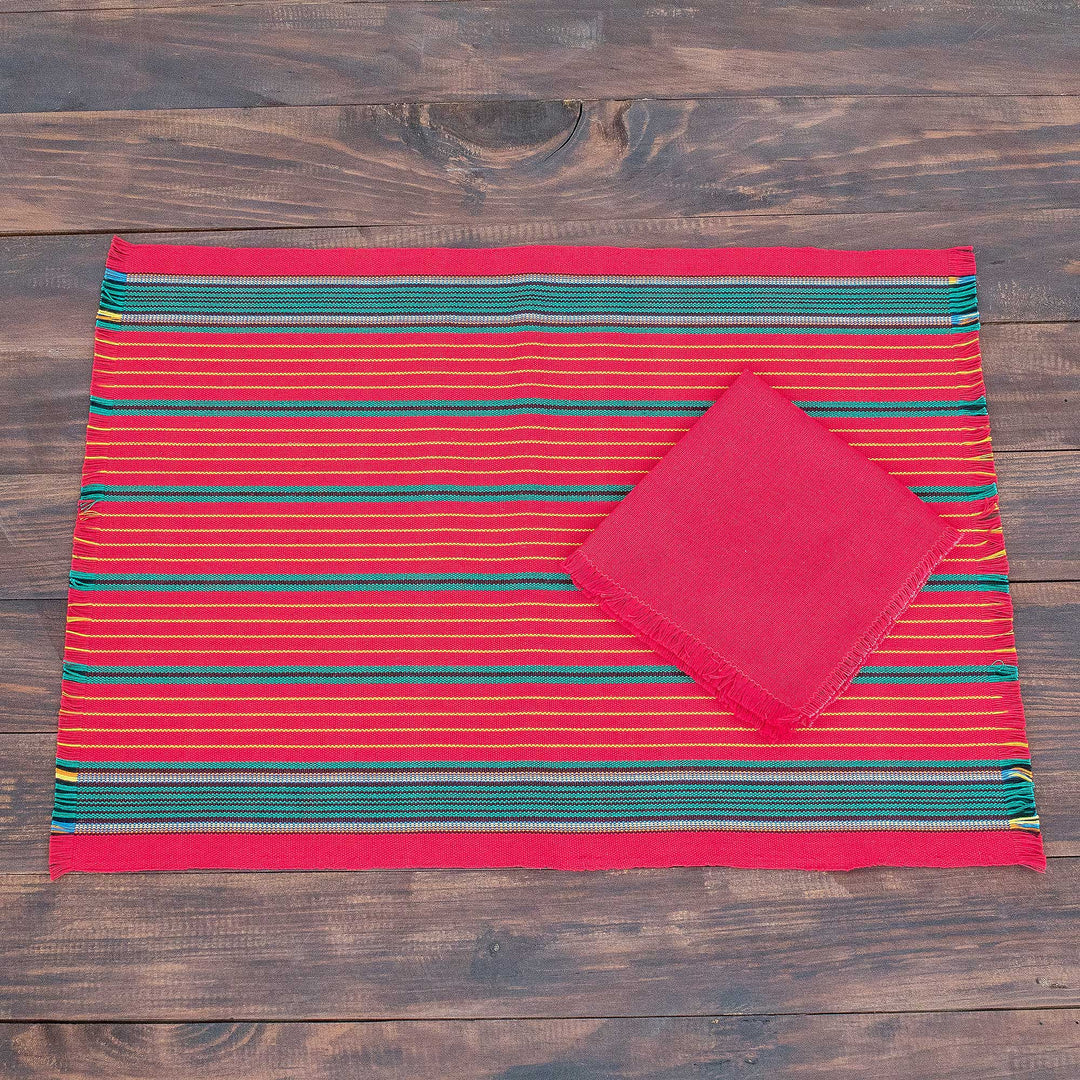 Red and Green Table Linens (Set for 6) - Red Christmas