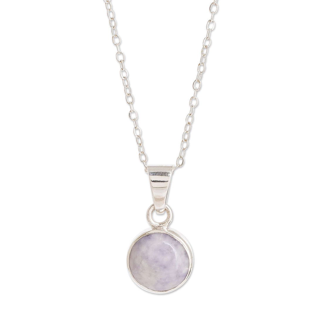 Lilac Jade Necklace from Guatemala - Memorable Moon in Lilac