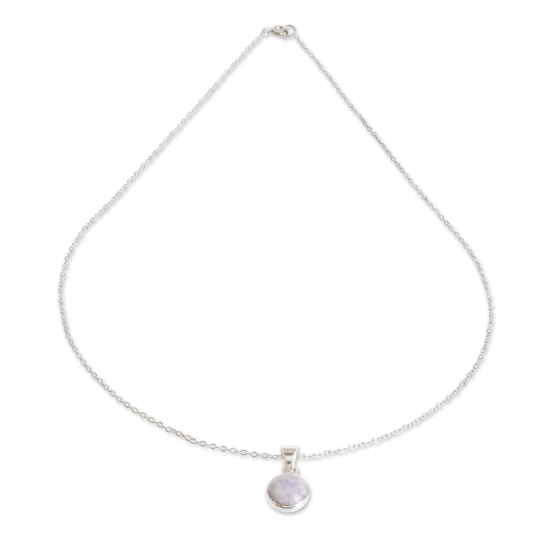 Lilac Jade Necklace from Guatemala - Memorable Moon in Lilac