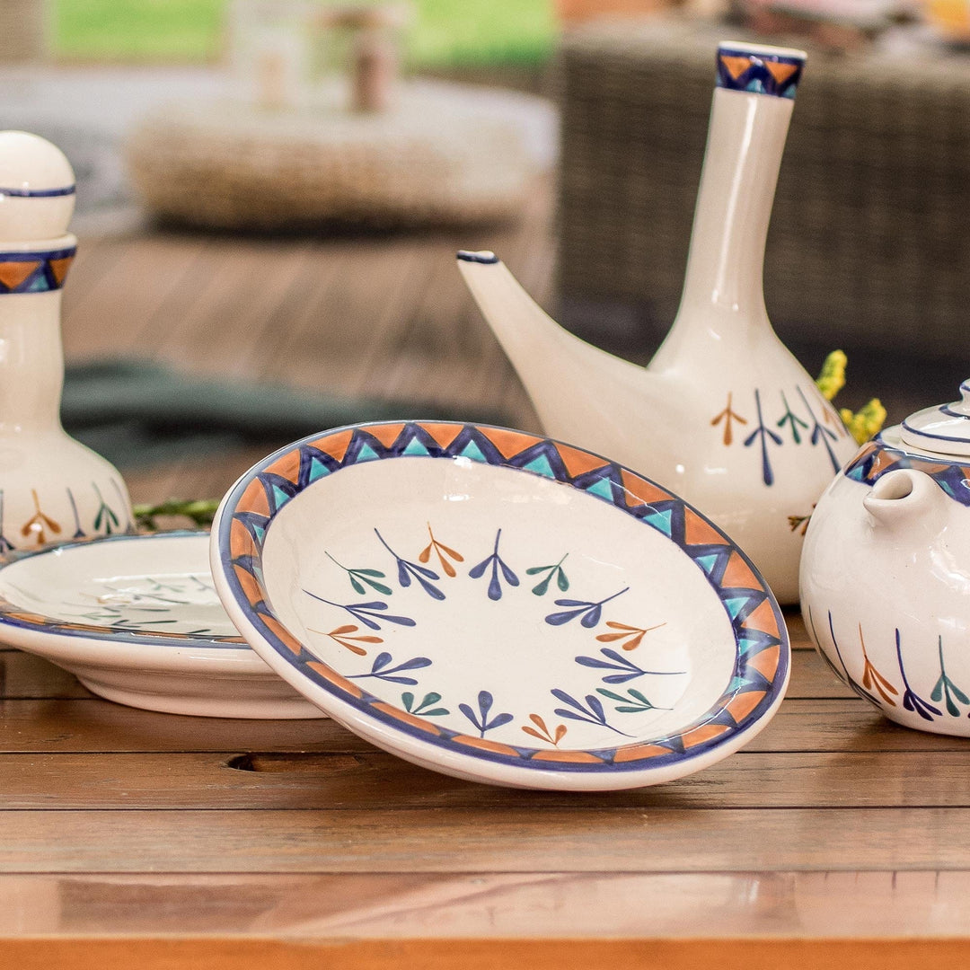 Ceramic Hand Painted Bowls with Geometric Design (Pair) - Antigua Breeze