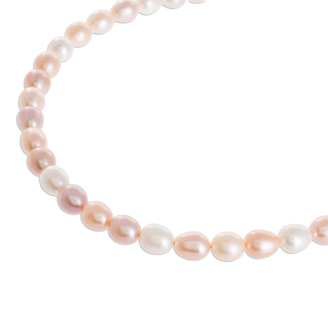 Pink and Peach Cultured Pearl Necklace - Rosy Future