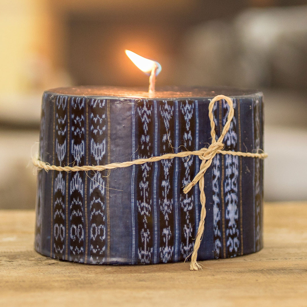 Handmade Rectangular Dark Blue Candle - Santa Catarina Palopo Blue