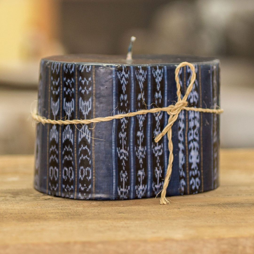 Handmade Rectangular Dark Blue Candle - Santa Catarina Palopo Blue