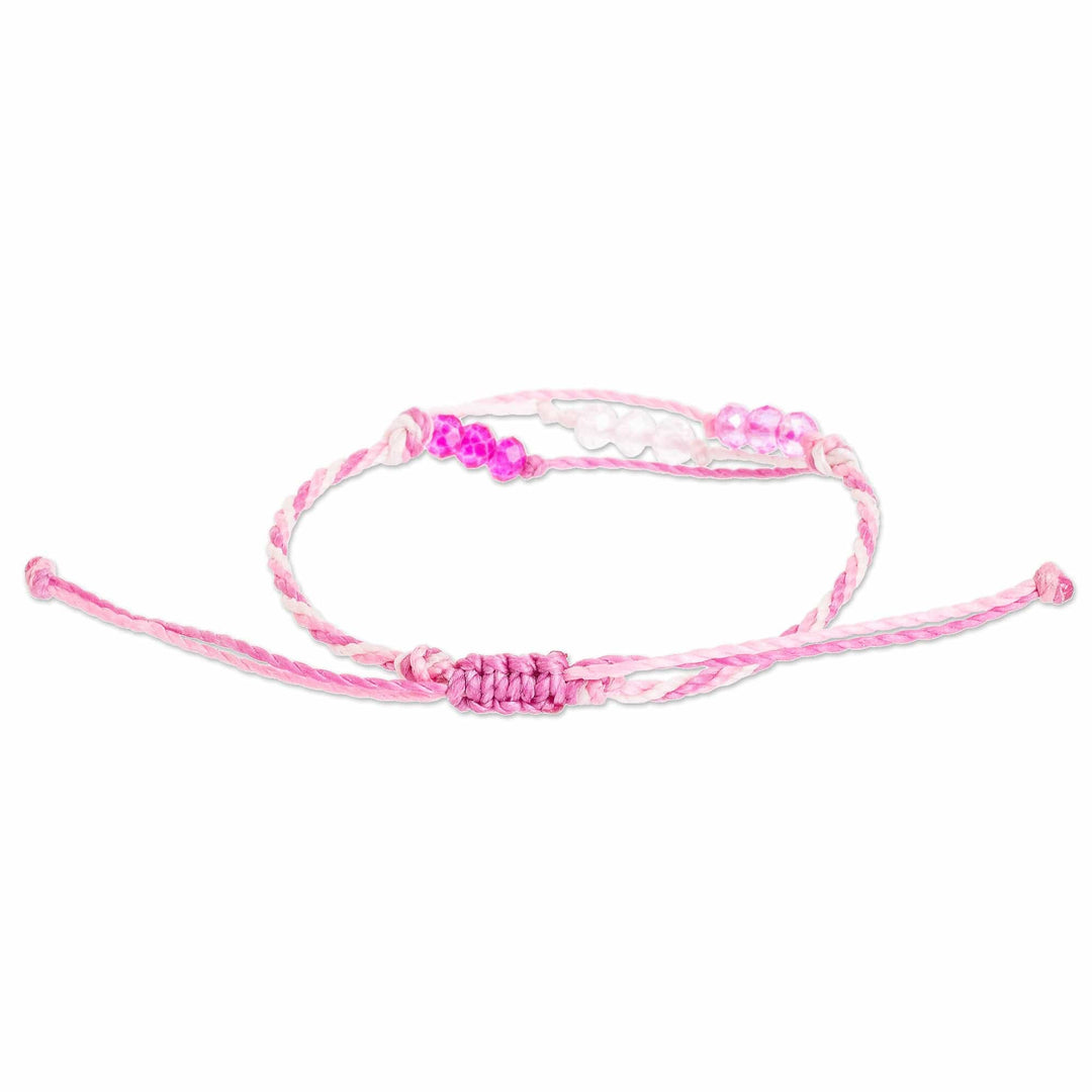 Pink Beaded Macrame Bracelet - Pink Glow