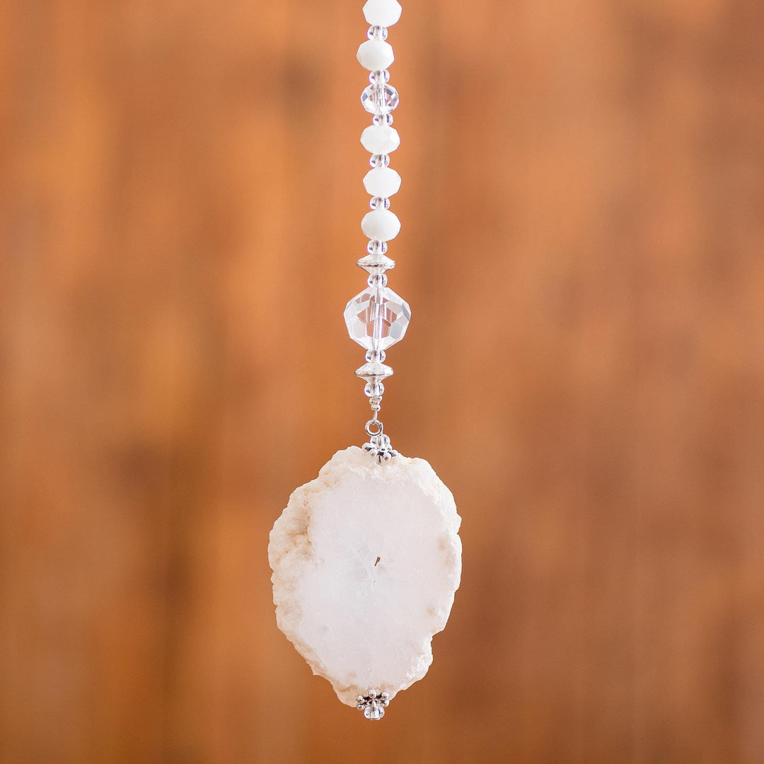 Quartz and Crystal Suncatcher Crafted in Guatemala - Precious Whispers