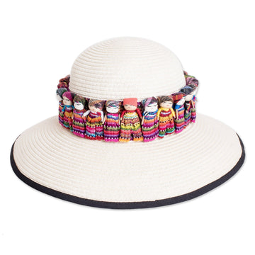 Handmade Ribbon-Style Hat Band with Guatemalan Worry Dolls - Little Helpers