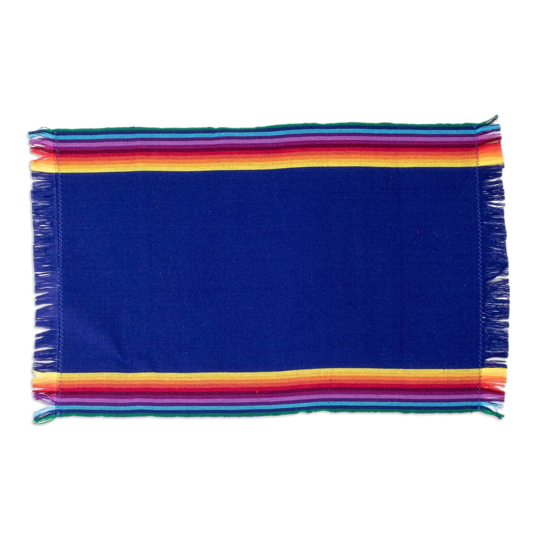 Handwoven Cotton Indigo Placemats with Napkins (Set of 4) - Indigo Balance