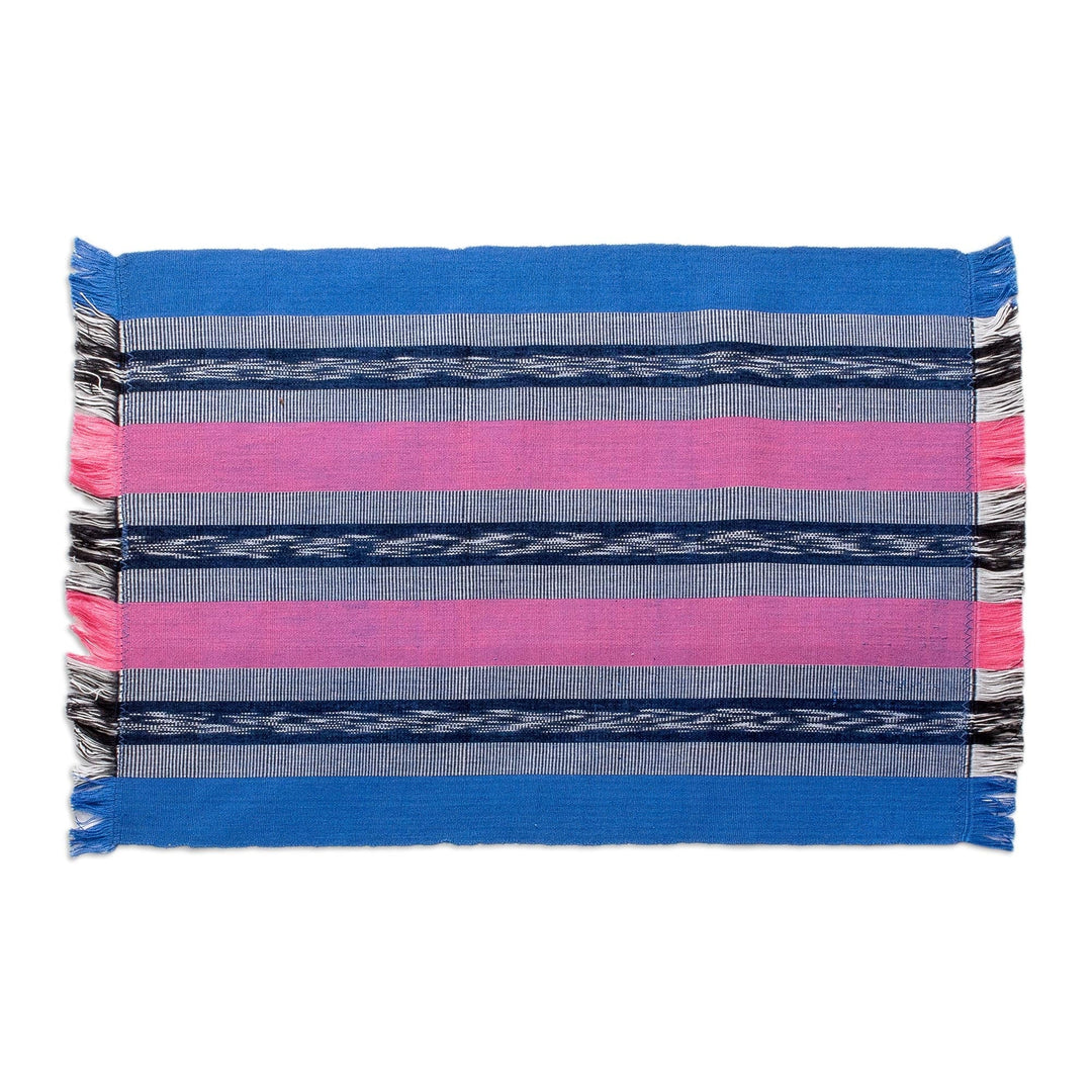 Handwoven Cotton Carmine Placemats with Napkins (Set of 4) - Carmine Affection