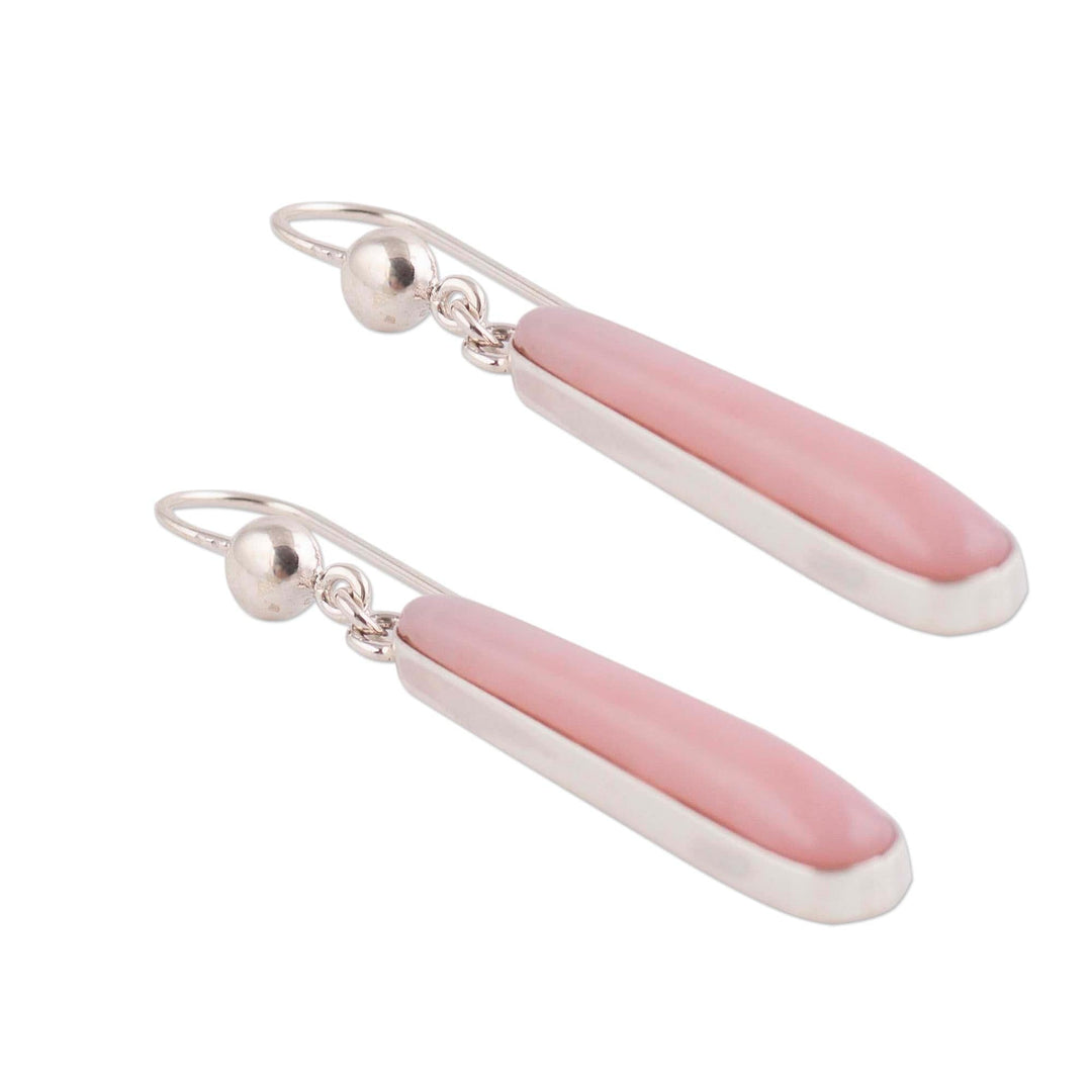 Sterling Silver Earrings with Natural Pink Opal - Beacons of Light