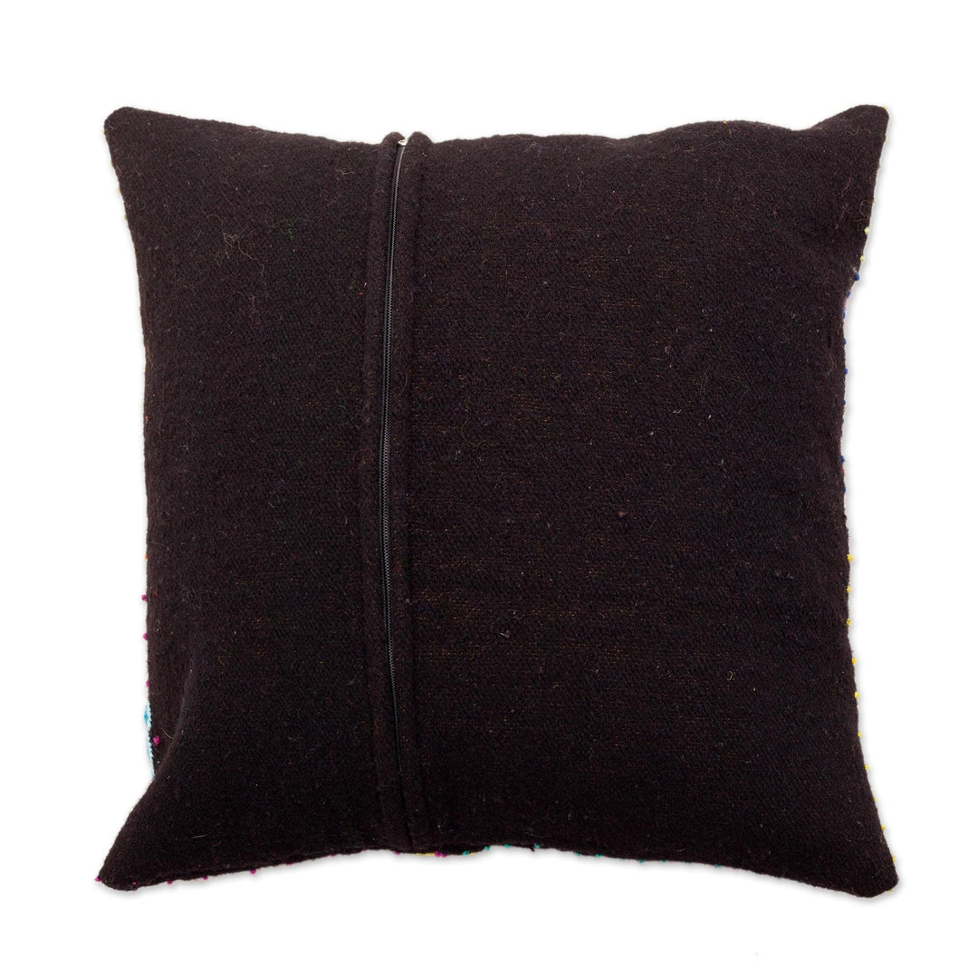 Embroidered Wool Cushion Cover - Dark Garden