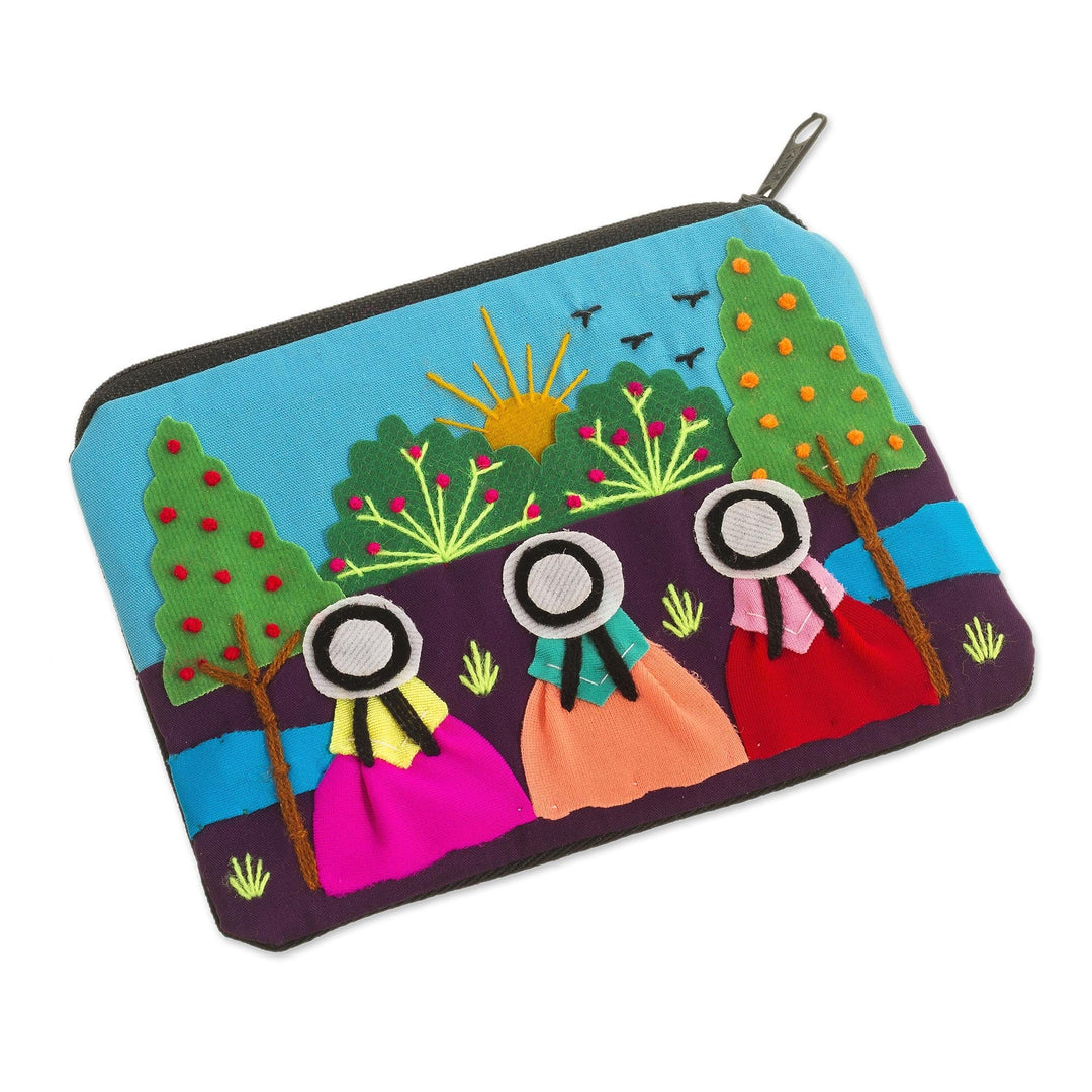 Applique Coin Purse - A Walk in the Fields