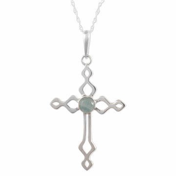 Sterling Silver and Opal Cross Necklace - Faith and Devotion