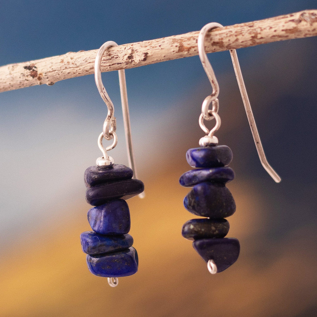 Sterling Silver with Lapis Lazuli Earrings - Naturally Blue
