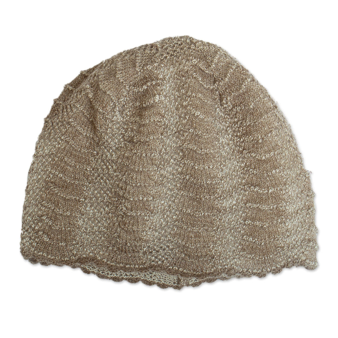 100% Baby Alpaca Hat - Cozy Mushroom
