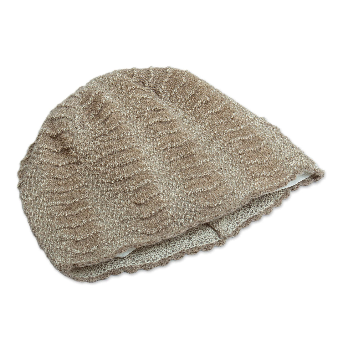 100% Baby Alpaca Hat - Cozy Mushroom