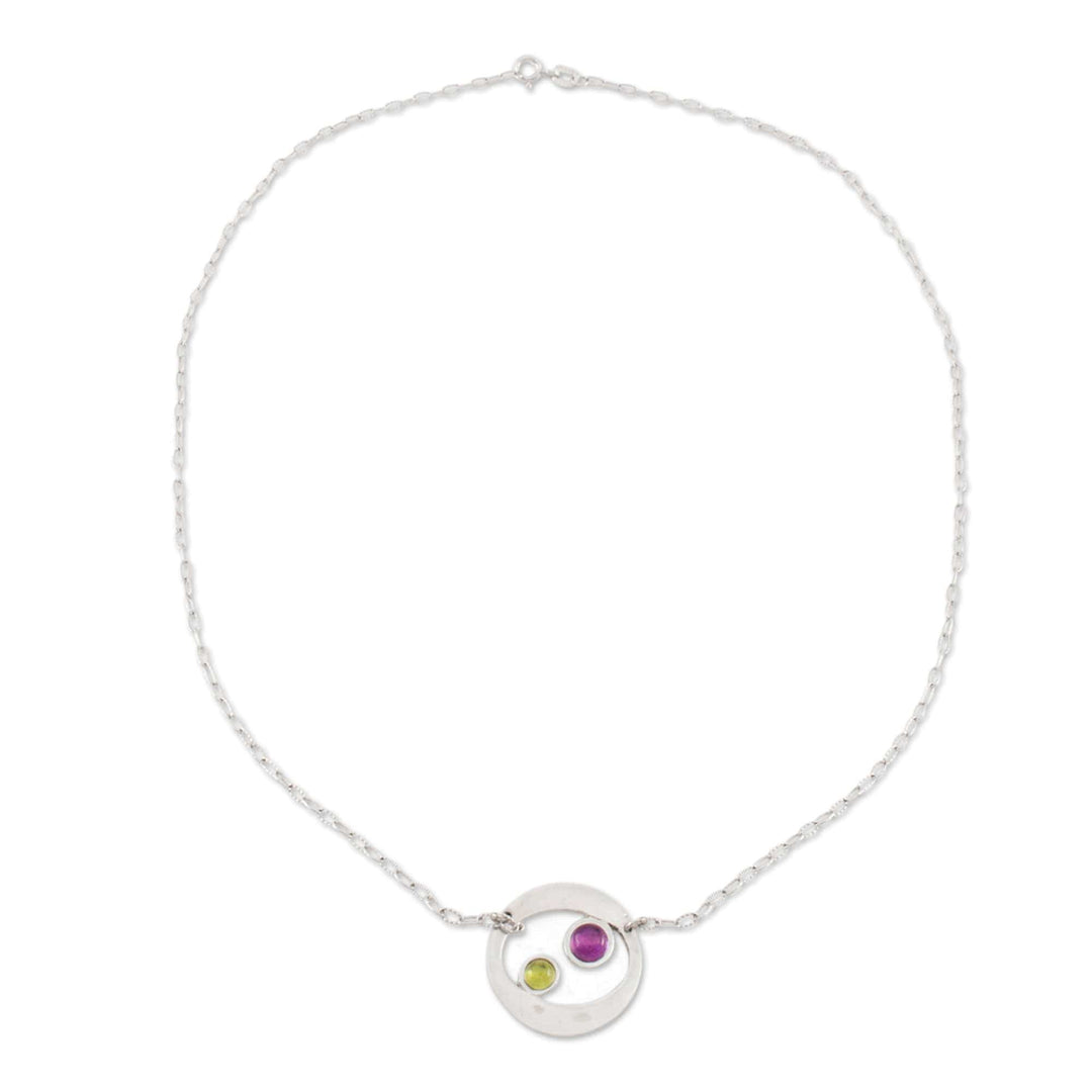 Amethyst and Peridot Pendant Necklace - Drifters