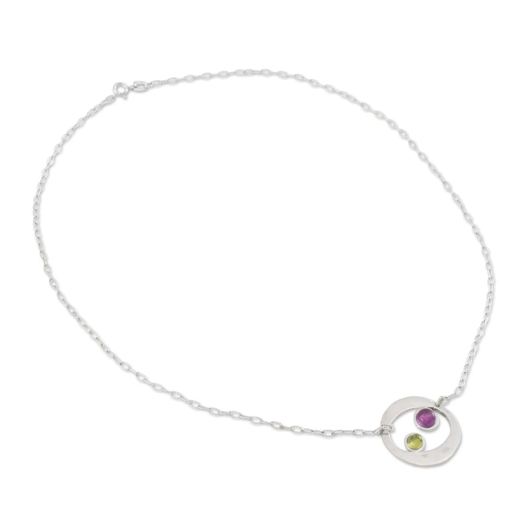 Amethyst and Peridot Pendant Necklace - Drifters