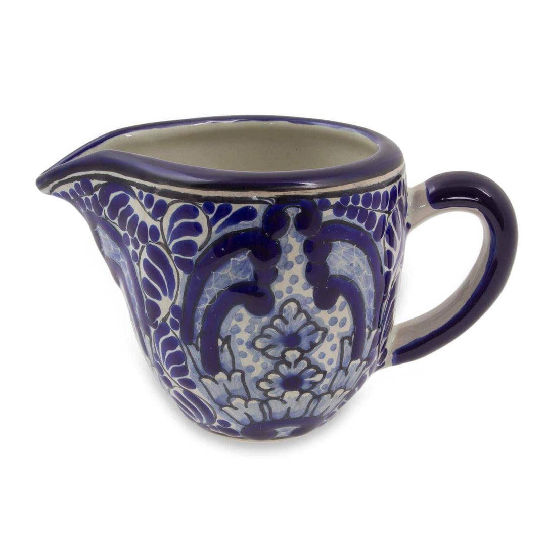 Artisan Crafted Blue Ceramic Sugar and Creamer - Puebla Kaleidoscope