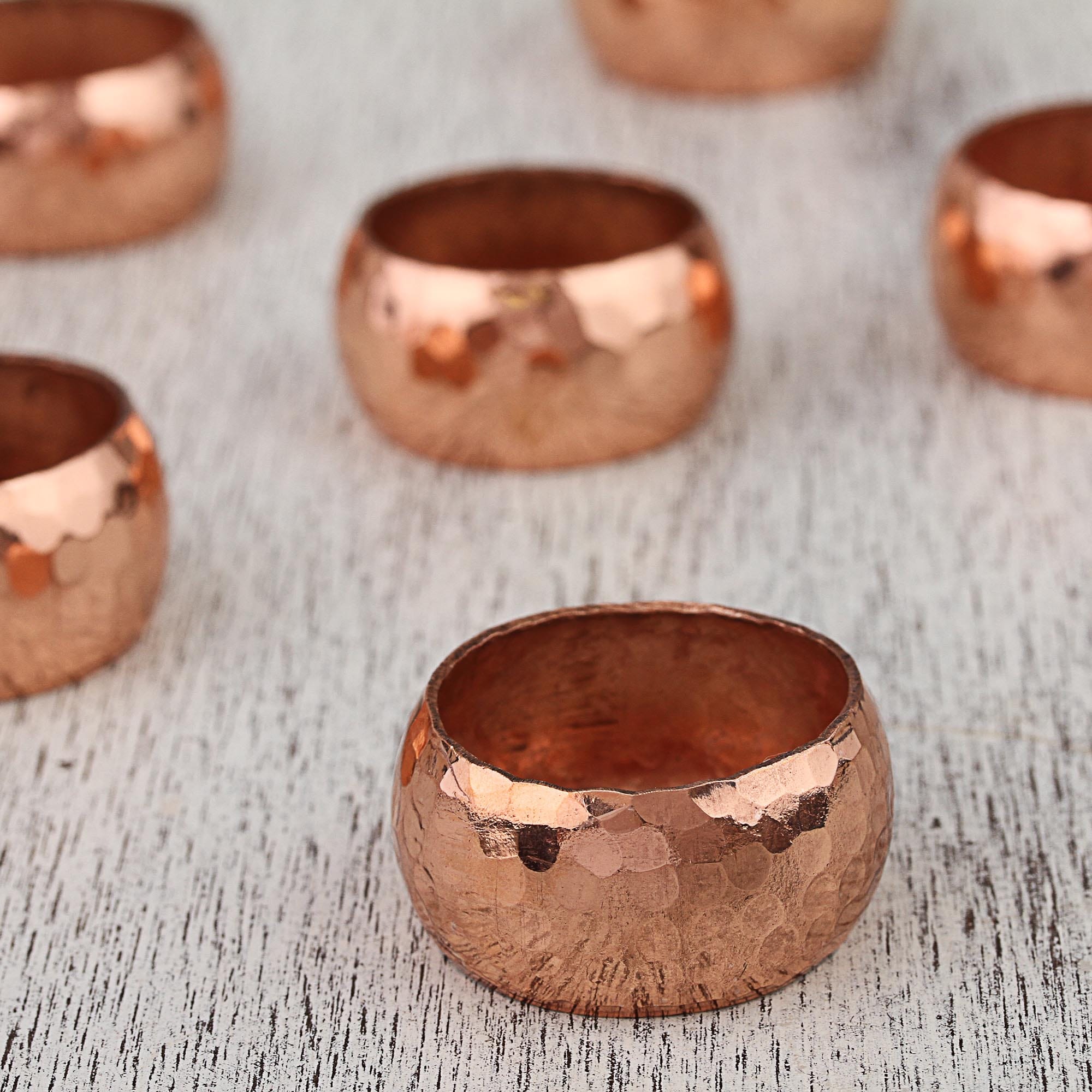 Hammered sales napkin rings