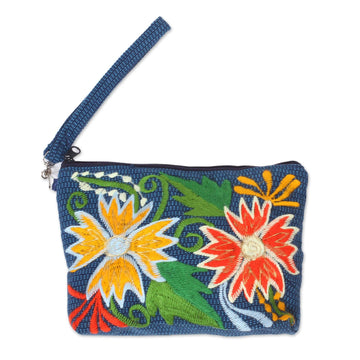Embroidered Cotton Cosmetic Bag - Hidalgo Flowers