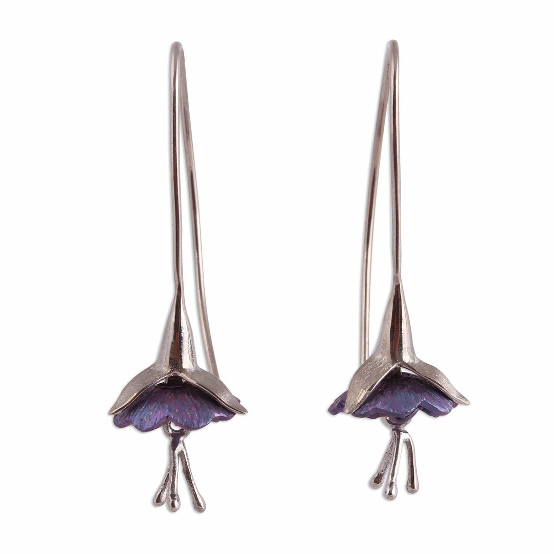 Sterling Silver Drop Earrings - Sleepy Flowers