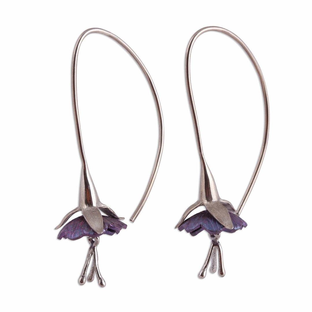 Sterling Silver Drop Earrings - Sleepy Flowers