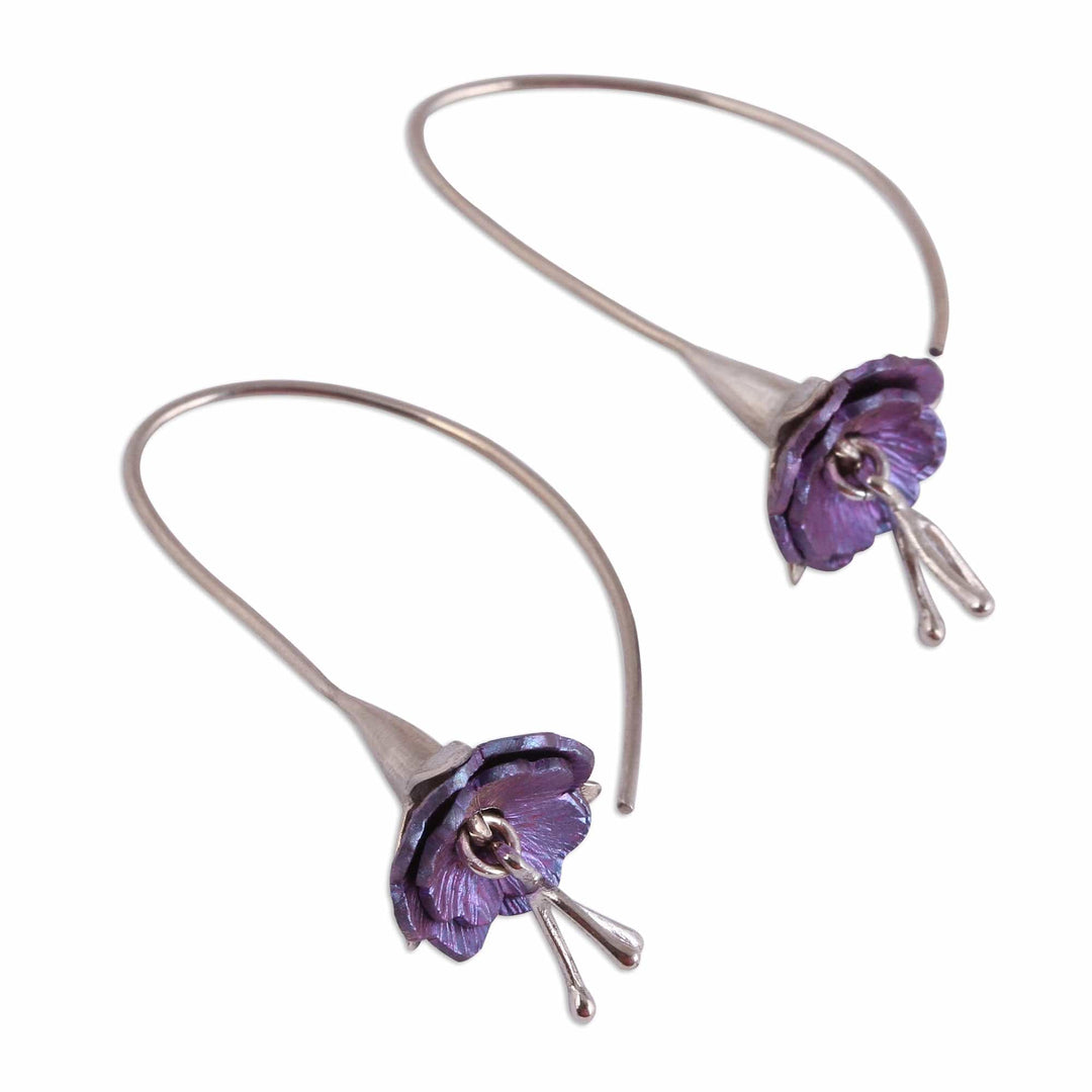 Sterling Silver Drop Earrings - Sleepy Flowers