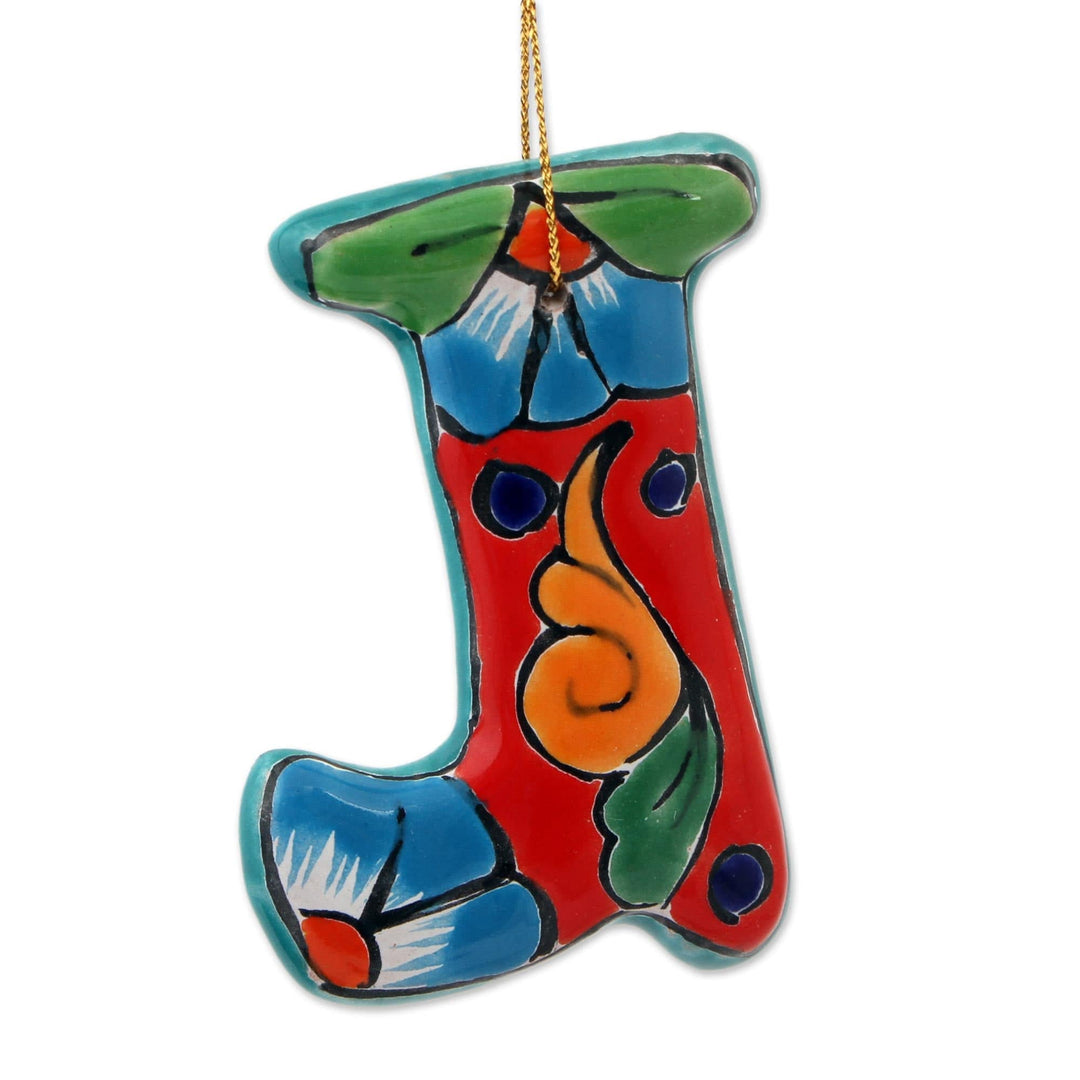 Talavera-Style Ceramic Stocking Ornaments (Set of 4) - Talavera Stocking