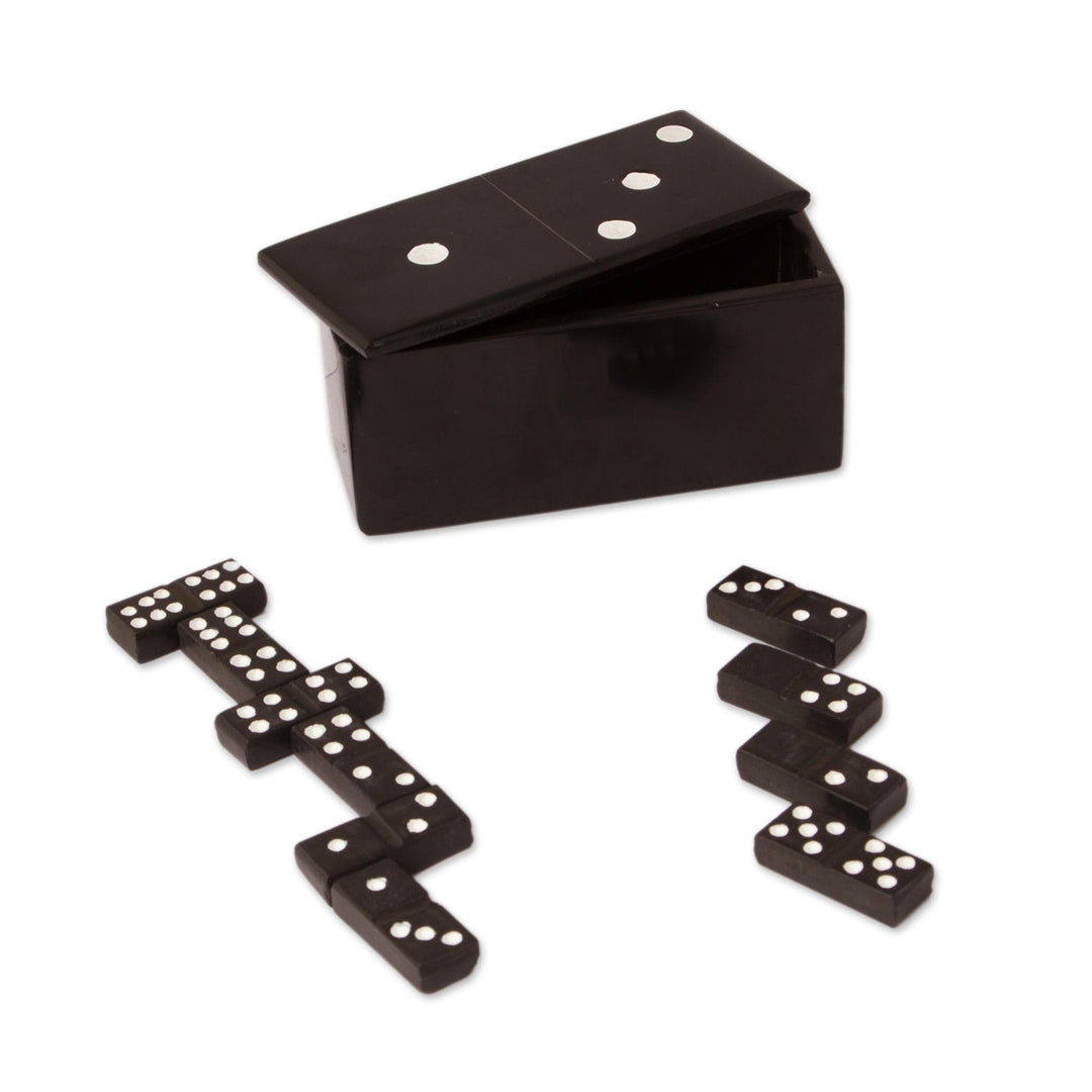 Black Marble Domino Set - Strategic Chance