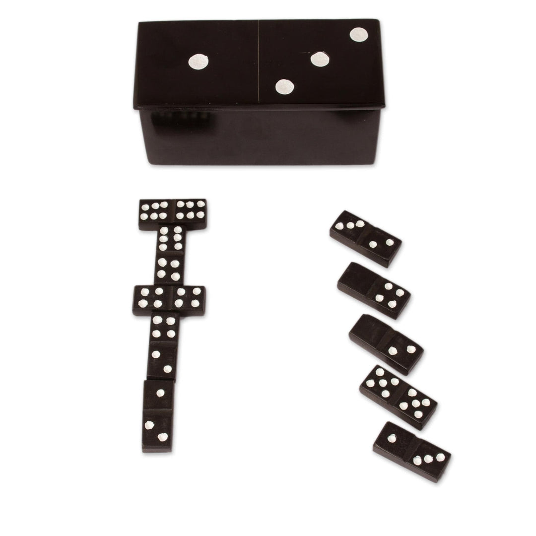 Black Marble Domino Set - Strategic Chance