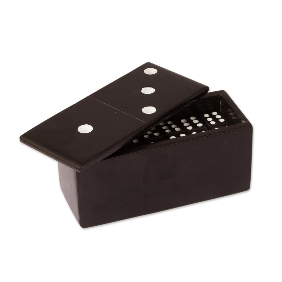 Black Marble Domino Set - Strategic Chance