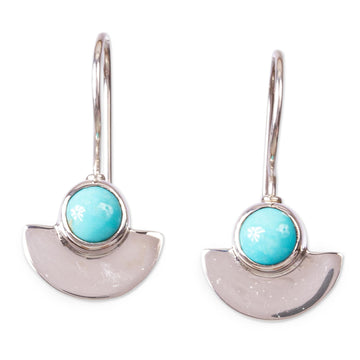 Sterling Silver and Natural Turquoise Drop Earrings - Sweet Equilibrium