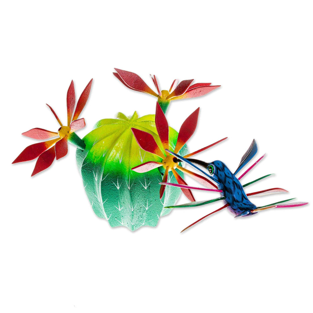 Handcrafted Hummingbird Alebrije Statuette - Hungry Hummingbird